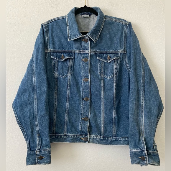 Lands' End Jackets & Blazers - Lands End Women’s Classic Jean Trucker Jacket Medium Wash Denim Double Pocket